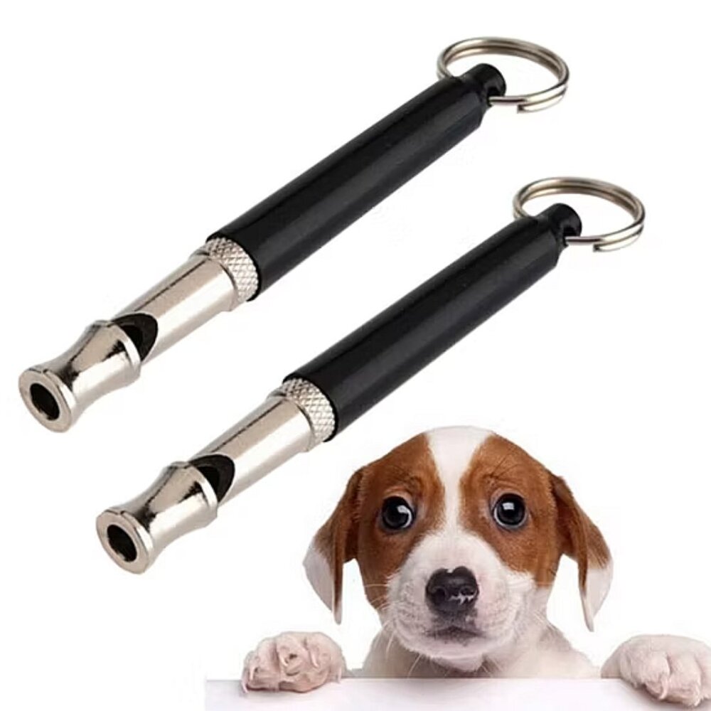 (2-PACK) CANINE TRAINING WHISTLES ULTRASONIC SOUND ADJUSTABLE PITCH BARK CONTROL